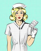 vector-pop-art-illustration-of-beautiful-nurse-with-pills-vector-illustration-of-beautiful-blond-eps-vector csp47678642